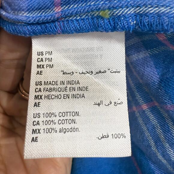 Style & Co Blue Plaid Flannel Button Down Sz MP - Picture 6 of 12